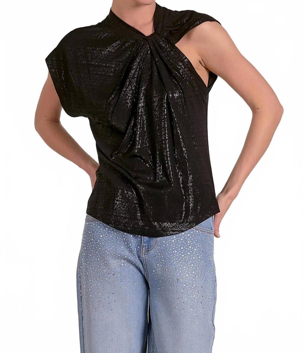 NEW ELAN asymmetric muscle twist top in black
